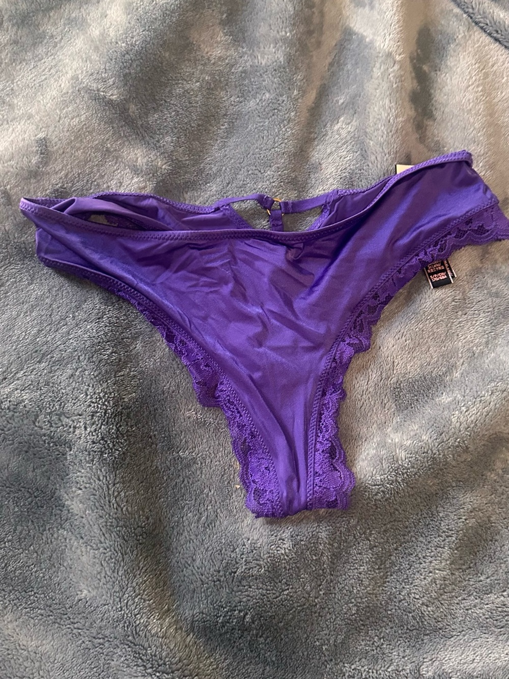 Victoria's Secret Purple Lace-Trim Bikini Panty